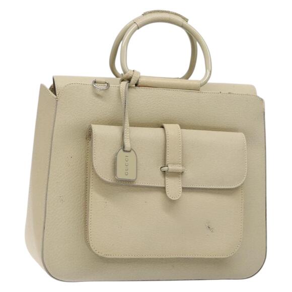 GUCCI Hand Bag Leather Beige 000 2058 0307 5 - Picture 1 of 16